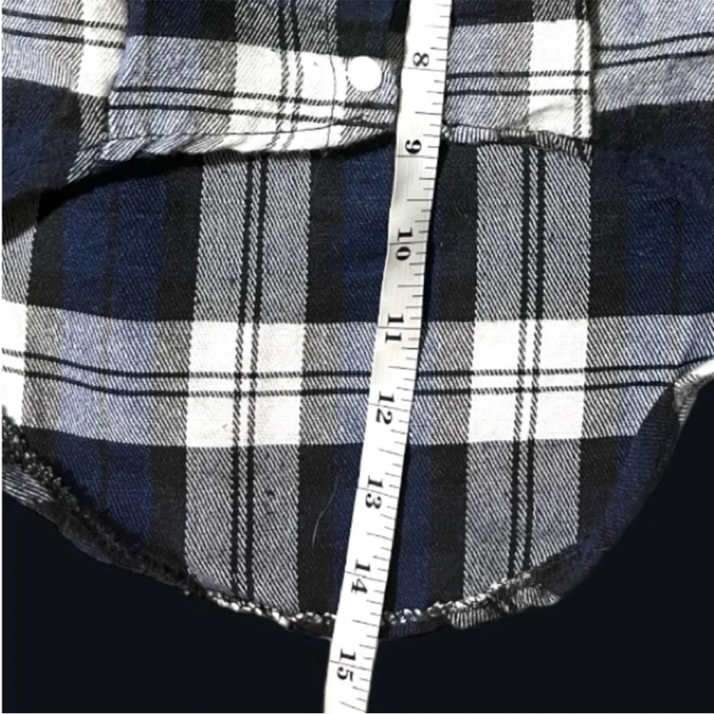 Small / Toy Breed Size XL Blue Plaid Flannel Button Down Dog / Cat Shirt